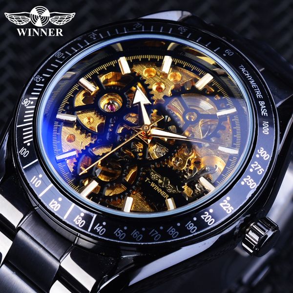 forsining men's mechanical watches with automatic wind black golden skeleton clock bracelet for men waterproof relogio masculino, Slivery;brown
forsining men's mechanical watches with automatic wind black golden skeleton clock bracelet for men waterproof relogio masculino, Slivery;brown