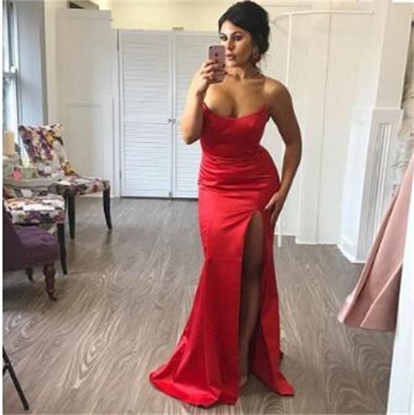 strapless evening dresses split leg sleeveless red party prom gowns long dress, Black;red
strapless evening dresses split leg sleeveless red party prom gowns long dress, Black;red