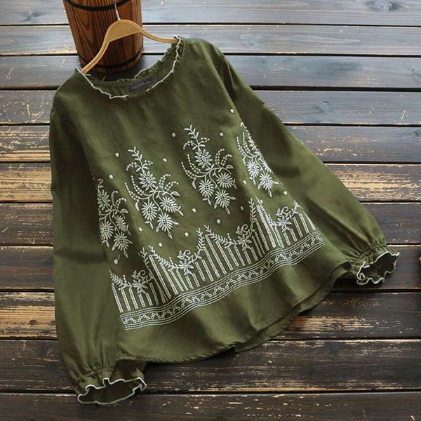 women's spring blouse zanzea 2020 kaftan embroidery shirts casual long sleeve blusas female o neck blusas plus size tunic 5xl, White
women's spring blouse zanzea 2020 kaftan embroidery shirts casual long sleeve blusas female o neck blusas plus size tunic 5xl, White