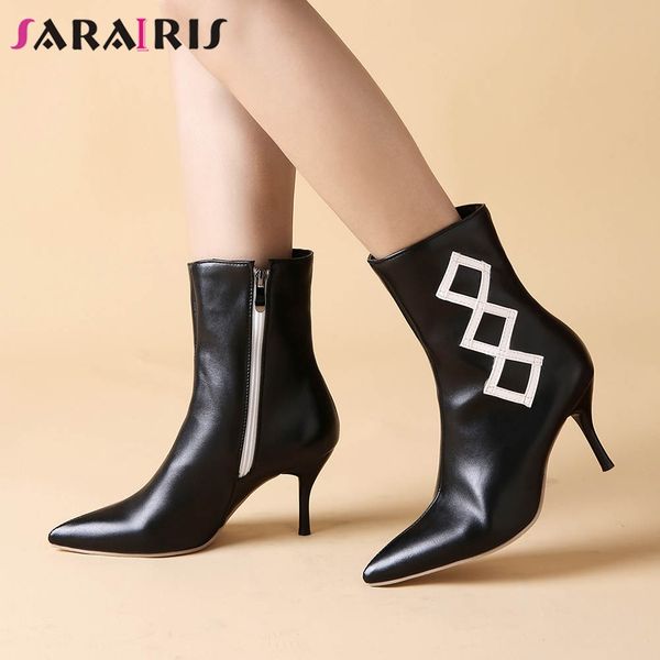 sarairis new plus size 35-47 concise booties lady pointed toe ankle boots women 2019 party high heels party shoes woman, Black
sarairis new plus size 35-47 concise booties lady pointed toe ankle boots women 2019 party high heels party shoes woman, Black