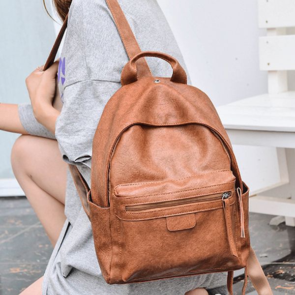 fashion women backpack solid zipper leather shoulder bag large capacity school bags simple backpacks for school teenagers girls
fashion women backpack solid zipper leather shoulder bag large capacity school bags simple backpacks for school teenagers girls