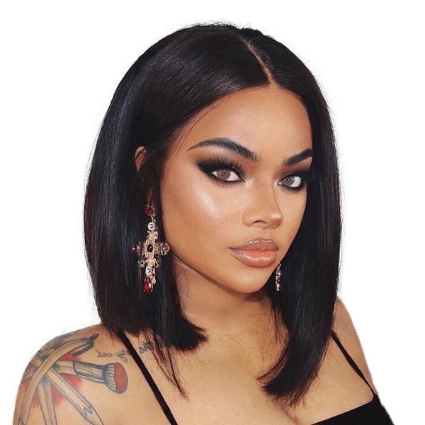 short straight bob wig with pre plucked hairline with baby hairs natural color peruvian lace front human hair wigs, Black
short straight bob wig with pre plucked hairline with baby hairs natural color peruvian lace front human hair wigs, Black