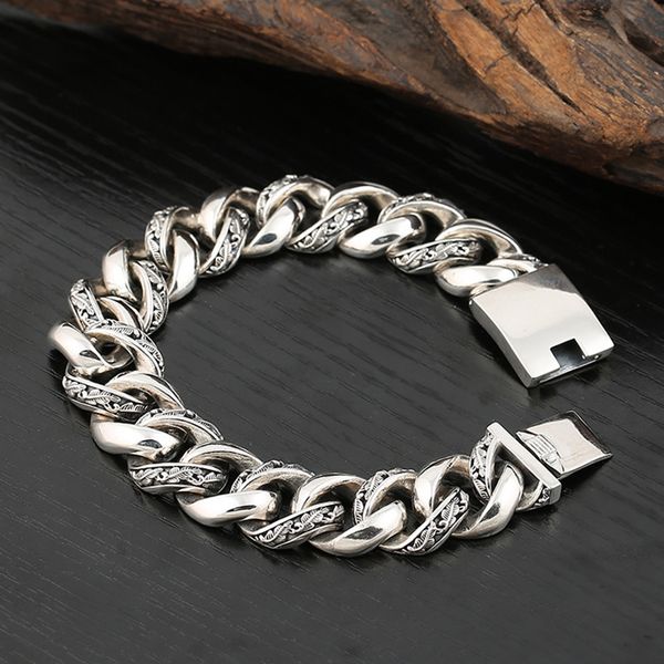 real 925 sterling silver width 17mm simeple friendship bracelet thai silver jewelry 2019 men women bracelets bangle, Black
real 925 sterling silver width 17mm simeple friendship bracelet thai silver jewelry 2019 men women bracelets bangle, Black