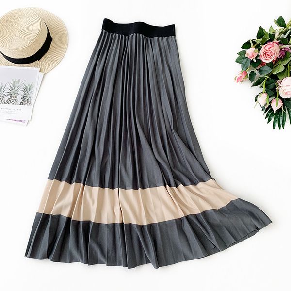 2019 autumn women high waist stretch knitted long skirt vintage women a-line pleated skirt faldas jupe femme saia, Black
2019 autumn women high waist stretch knitted long skirt vintage women a-line pleated skirt faldas jupe femme saia, Black