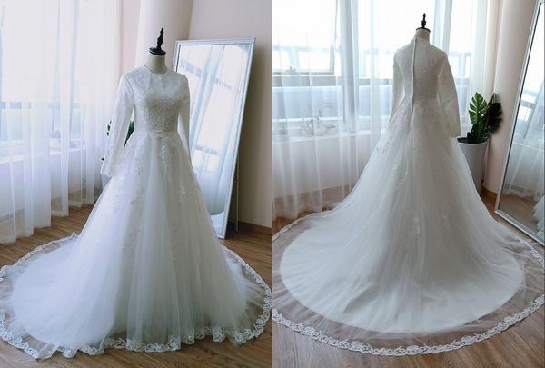 classic white tulle wedding dresses long sleeves jewel neck lace zipper back beaded court train wedding dress bridal gowns new
classic white tulle wedding dresses long sleeves jewel neck lace zipper back beaded court train wedding dress bridal gowns new