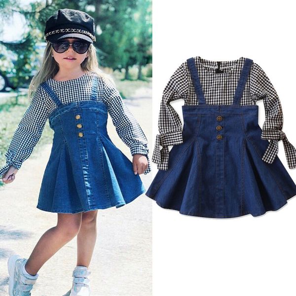 boutique girl dress 2019 princess dresses plaid denim long sleeve striped dress party casual kids girl clothes one-piece, White
boutique girl dress 2019 princess dresses plaid denim long sleeve striped dress party casual kids girl clothes one-piece, White