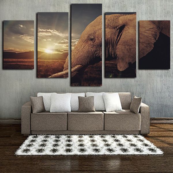 5 piece giclee canvas prints wall art sunset african elephant landscape pictures poster paintings for living room bedroom home decor
5 piece giclee canvas prints wall art sunset african elephant landscape pictures poster paintings for living room bedroom home decor