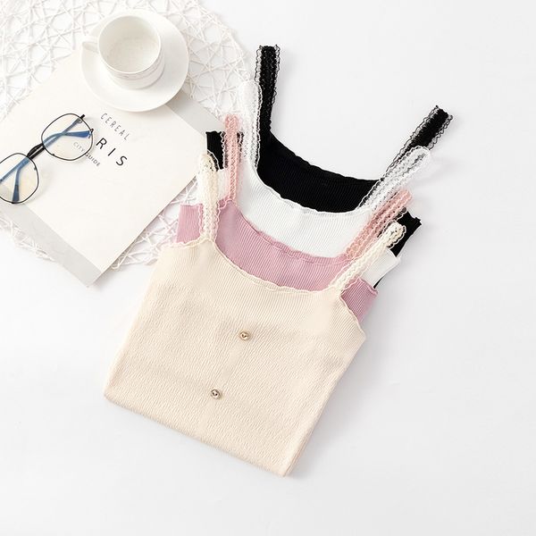 women's tanks & camis white women 2021 spring summer korean style knitted strap off-shoulder vest female lace button for
women's tanks & camis white women 2021 spring summer korean style knitted strap off-shoulder vest female lace button for