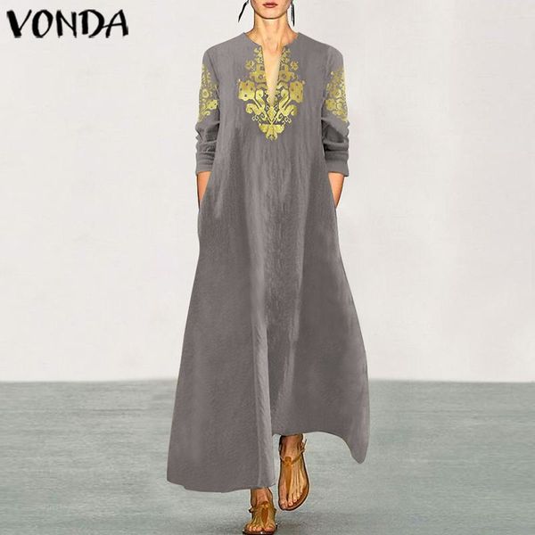 vonda plus size party dress womens cotton vintage printed robe femme casual loose sundress autumn v neck beach vestidos, Black;gray
vonda plus size party dress womens cotton vintage printed robe femme casual loose sundress autumn v neck beach vestidos, Black;gray