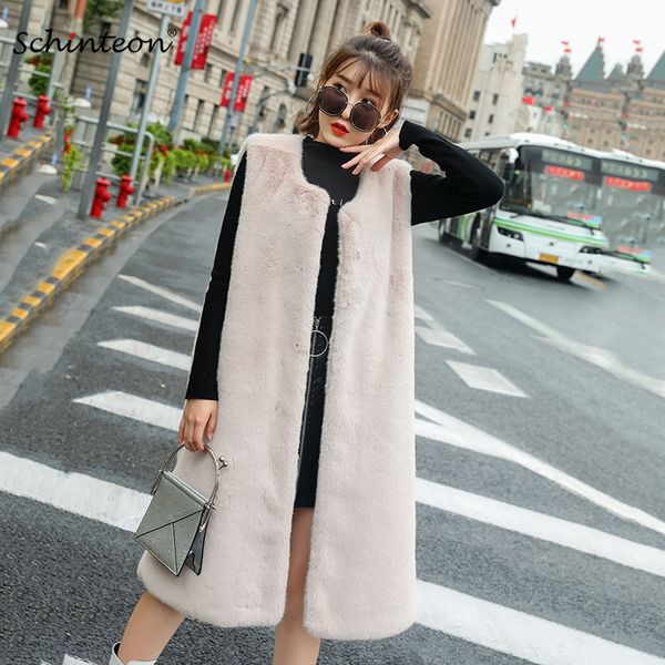 women's fur & faux 2021 schinteon women long vest sleeveless slim gielt jacket outwear clothing fashion over size, Black
women's fur & faux 2021 schinteon women long vest sleeveless slim gielt jacket outwear clothing fashion over size, Black