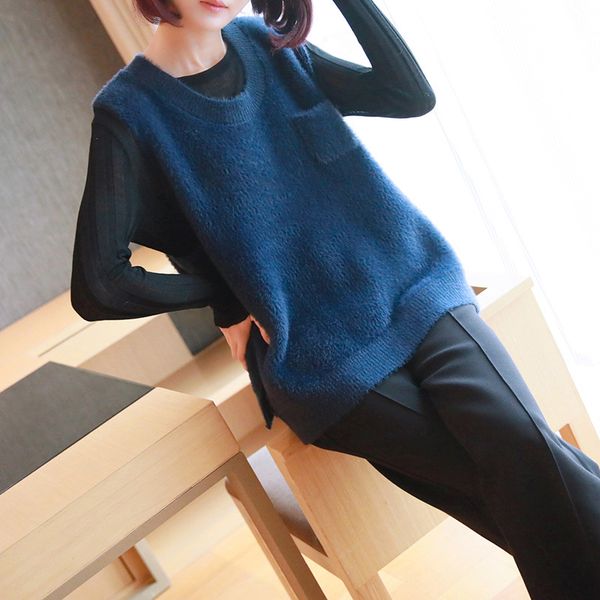 sleeveless pullover sweater female korean version of the short lazy wind loose vest 2019 spring wild knit vest, Black;white
sleeveless pullover sweater female korean version of the short lazy wind loose vest 2019 spring wild knit vest, Black;white