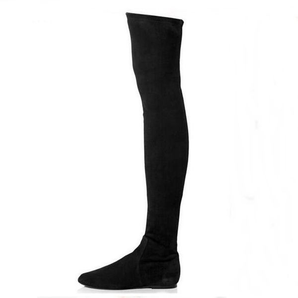 selling black suede flat over the knee boots plus size 10 pointed toe stretch fabric tight high boots customized
selling black suede flat over the knee boots plus size 10 pointed toe stretch fabric tight high boots customized