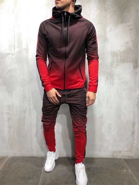 mens tracksuits long sleeve hooded jakcets gradient fitness running hooded sweater suit long pants fashion high quality, White;black
mens tracksuits long sleeve hooded jakcets gradient fitness running hooded sweater suit long pants fashion high quality, White;black