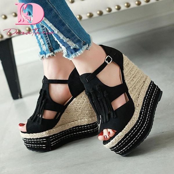 doratasia 2020 dorpship fashion straw high heels fringes leisure platform wedges summer women's shoes sandals, Black
doratasia 2020 dorpship fashion straw high heels fringes leisure platform wedges summer women's shoes sandals, Black