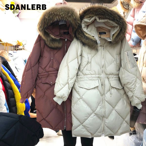 2019 winter coat new fashion woman big fur collar medium long down jacket with hood female warm parka coat loose overcoats, Black
2019 winter coat new fashion woman big fur collar medium long down jacket with hood female warm parka coat loose overcoats, Black