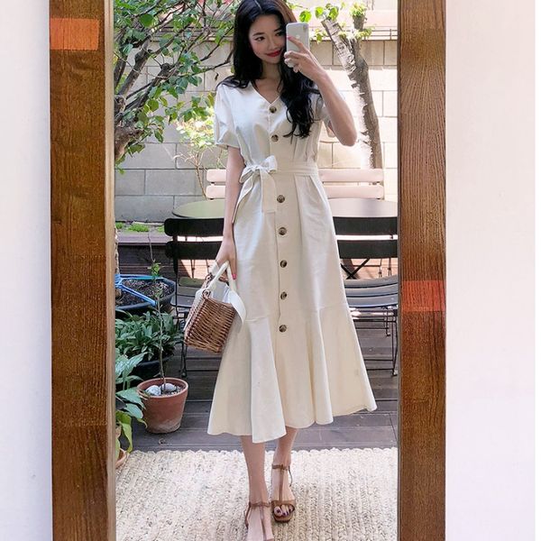 2020 new summer women dresses vintage high waist v-neck casual single breasted lace up bow puff sleeve trumpet long dress, Black;gray
2020 new summer women dresses vintage high waist v-neck casual single breasted lace up bow puff sleeve trumpet long dress, Black;gray