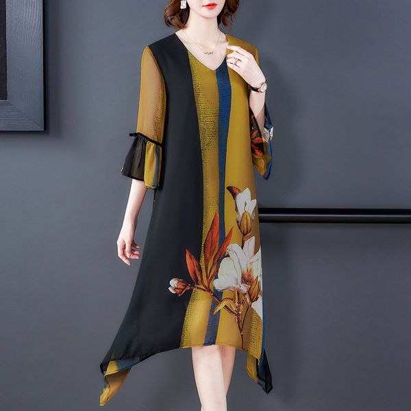 elegant ladies butterfly sleeve v neck dress spring summer style fashion asymmetrical floral dress printed flower plus size robe, Black;gray
elegant ladies butterfly sleeve v neck dress spring summer style fashion asymmetrical floral dress printed flower plus size robe, Black;gray