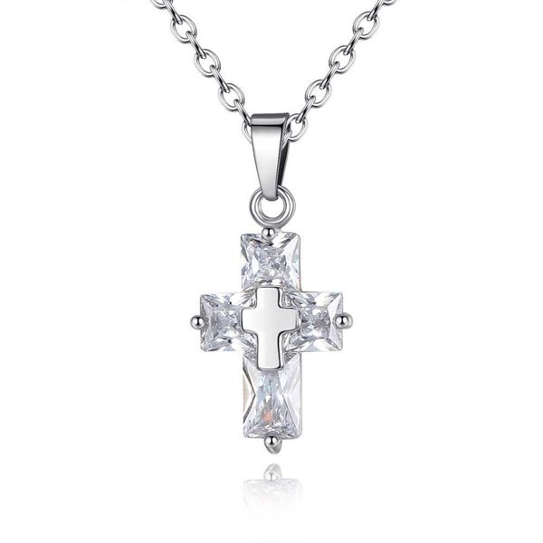 jewelry necklace korean version cross zircon pendant european and american temperament jewelry, Silver
jewelry necklace korean version cross zircon pendant european and american temperament jewelry, Silver