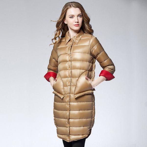 women fashion spring medium-long parkas duck down jacket ultra light shirt collar female overcoat jackets casual winter coat, Black
women fashion spring medium-long parkas duck down jacket ultra light shirt collar female overcoat jackets casual winter coat, Black