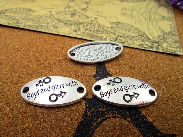 21pcs-- 15*32mm letters connector,antique silver boys and girls with charms diy charms pendants, Bronze;silver
21pcs-- 15*32mm letters connector,antique silver boys and girls with charms diy charms pendants, Bronze;silver