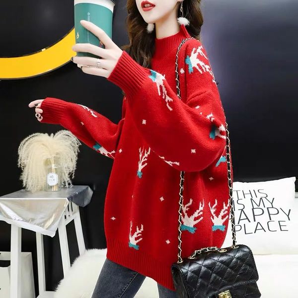 women's sweaters fat mm large size sweater mid-length autumn and winter 2021 loose net red snowflake models fashion shirt, White;black
women's sweaters fat mm large size sweater mid-length autumn and winter 2021 loose net red snowflake models fashion shirt, White;black