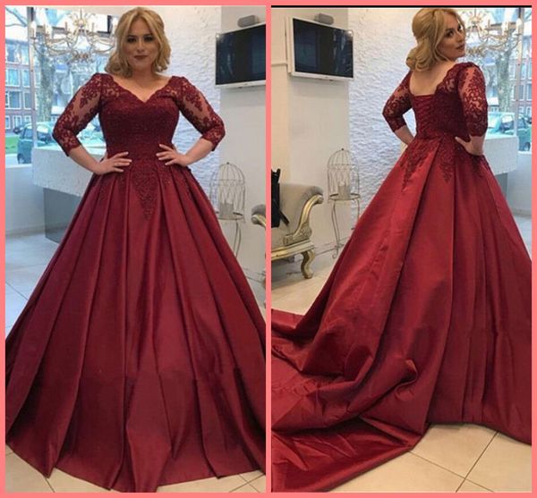 2019 vestido de festa burgundy ball gown v neck lace appliques prom dress princess puffy 3/4 sleeve muslim women dubai arabic prom gowns, Black
2019 vestido de festa burgundy ball gown v neck lace appliques prom dress princess puffy 3/4 sleeve muslim women dubai arabic prom gowns, Black