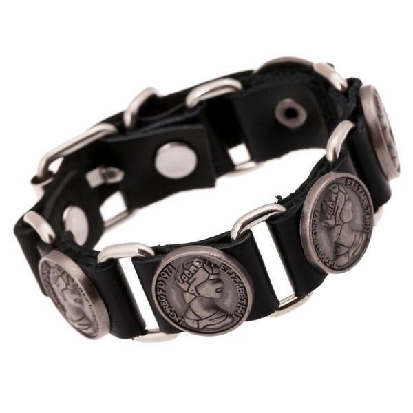 punk hippie fashion men cuff bracelet belt vintage silver figure charm leather wristband bangle for women fashion jewelry, Black
punk hippie fashion men cuff bracelet belt vintage silver figure charm leather wristband bangle for women fashion jewelry, Black