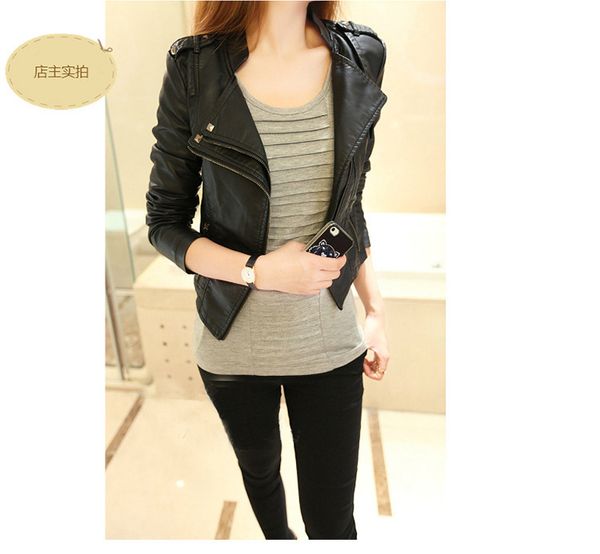 rivet sequined women's pu leather jackets zipper punk motorcycle biker striped spliced woman's faux fur slim short coats yl001, Black
rivet sequined women's pu leather jackets zipper punk motorcycle biker striped spliced woman's faux fur slim short coats yl001, Black
