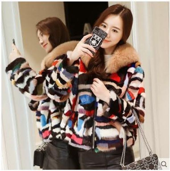 women's fur & faux .winter thick warm women genuine ,patchwork real jacket.fashion lady hair collar leather coat., Black
women's fur & faux .winter thick warm women genuine ,patchwork real jacket.fashion lady hair collar leather coat., Black