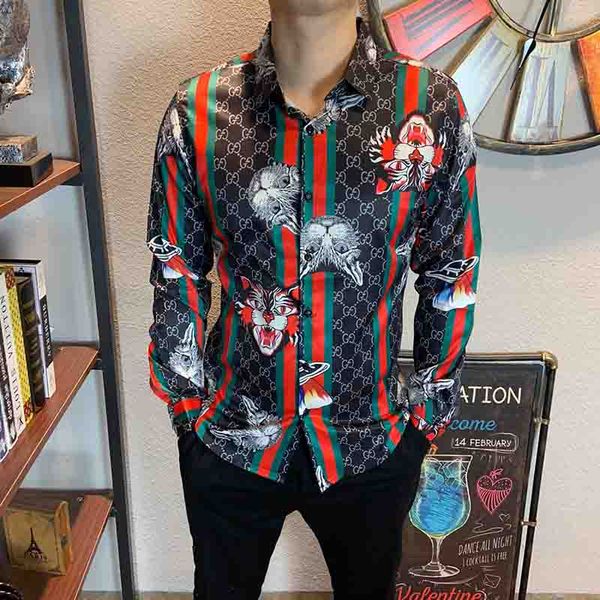 explosion 2020 owl alphabet medusa print dress shirt harajuku men's slim shirt men's 4 styles color printing casual top, White;black
explosion 2020 owl alphabet medusa print dress shirt harajuku men's slim shirt men's 4 styles color printing casual top, White;black