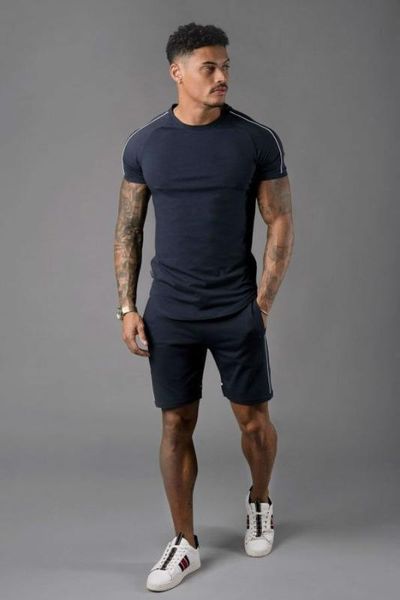 2020 new fashion casual sports men's short sleeved shorts two-piece set solid color patchwork men track suit, Gray
2020 new fashion casual sports men's short sleeved shorts two-piece set solid color patchwork men track suit, Gray
