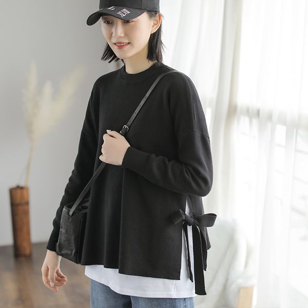 spring sweater fashion women loose bowtie pullovers cute o-neck casual ladies brierf solid color sweater 2019, White;black
spring sweater fashion women loose bowtie pullovers cute o-neck casual ladies brierf solid color sweater 2019, White;black