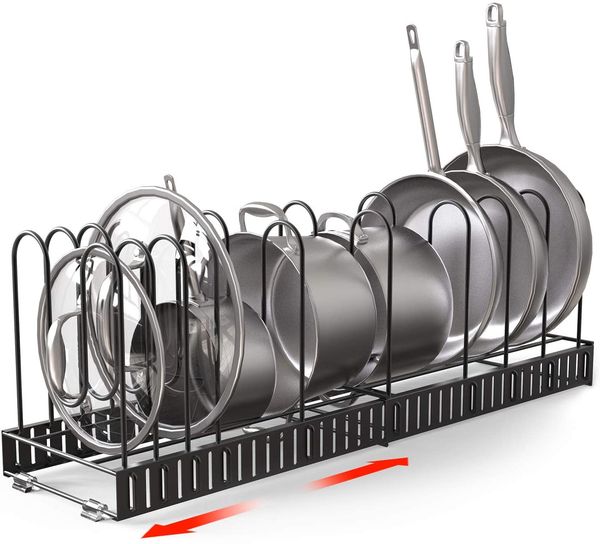 extensible pot rack organizer with 4 diy methods, length adjustable and max extended to 31 inches 13+ pans holder
extensible pot rack organizer with 4 diy methods, length adjustable and max extended to 31 inches 13+ pans holder