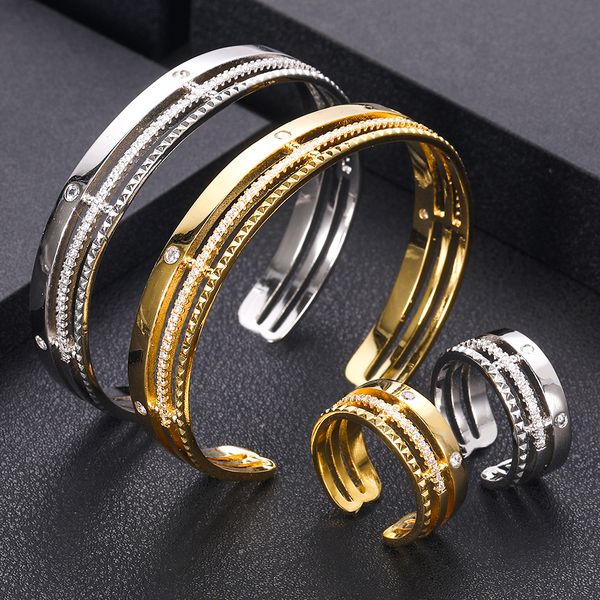 jankelly unique african bangle ring set jewelry sets for women wedding cubic zircon crystal cz dubai bridal jewelry set, Silver
jankelly unique african bangle ring set jewelry sets for women wedding cubic zircon crystal cz dubai bridal jewelry set, Silver