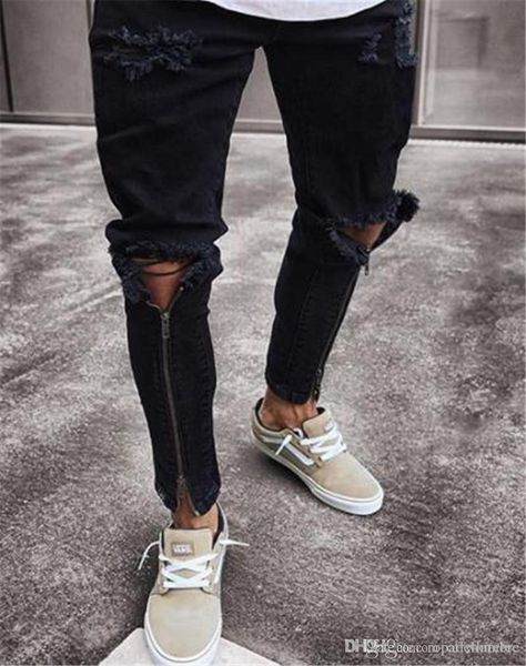 hole mens designer jeans fashion skinny zipper panelled mens pencil pants casual zipper fly males clothing, Blue
hole mens designer jeans fashion skinny zipper panelled mens pencil pants casual zipper fly males clothing, Blue
