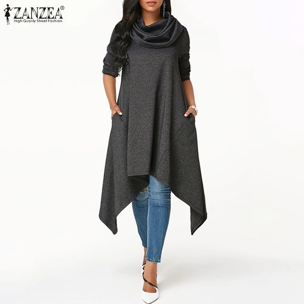 zanzea women sweatshirt casual turtleneck hoodies sweatshirts 2019 fashion asymmetrical hem hoodie pockets long sudadera mujer, Black
zanzea women sweatshirt casual turtleneck hoodies sweatshirts 2019 fashion asymmetrical hem hoodie pockets long sudadera mujer, Black