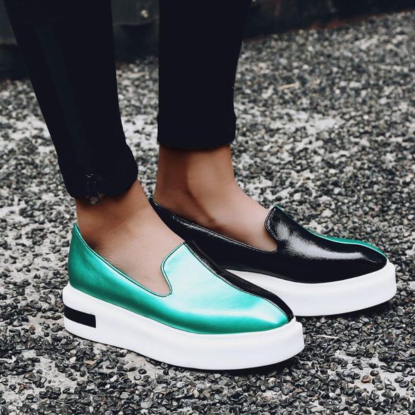 clashing color square head loafers women's large single shoes platform loafers women's casual shoes 3cm pu heel g3, Black
clashing color square head loafers women's large single shoes platform loafers women's casual shoes 3cm pu heel g3, Black