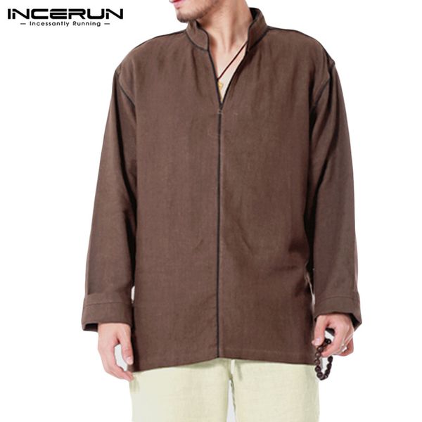 incerun autumn fashion men pure long sleeve casual shirt retro v neck pullover baggy cotton mens blouse chinese style streetwear, White;black
incerun autumn fashion men pure long sleeve casual shirt retro v neck pullover baggy cotton mens blouse chinese style streetwear, White;black