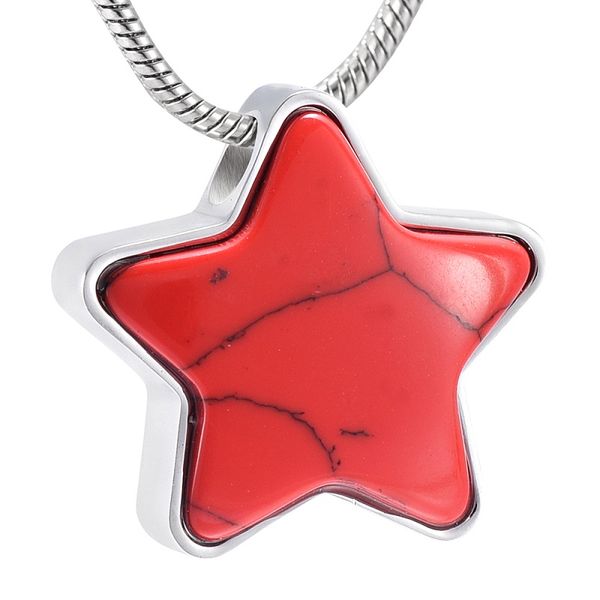 ijd9165 stainless steel red stars fashion cremains keepsake pendant for ashes urn memorial souvenir necklace jewelry, Silver
ijd9165 stainless steel red stars fashion cremains keepsake pendant for ashes urn memorial souvenir necklace jewelry, Silver
