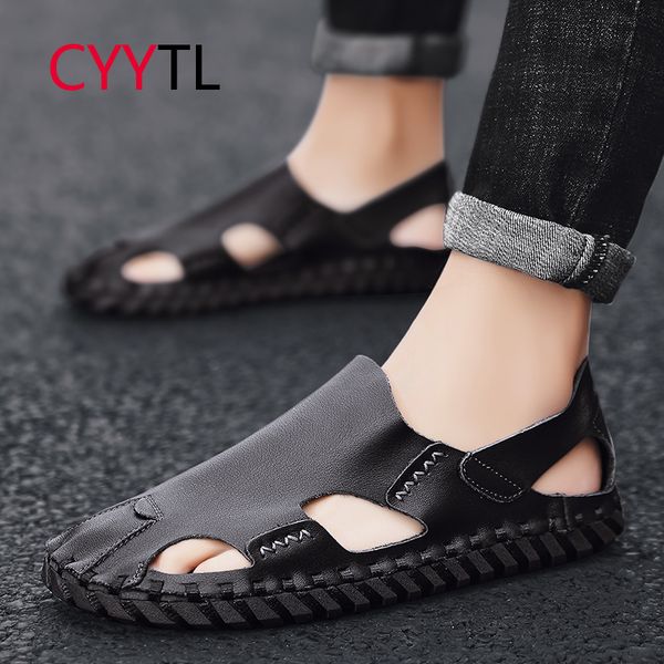 cyytl fashion men sandals genuine leather sewing shoes outdoor beach sneakers summer slippers for male sandale homme toe cap, Black
cyytl fashion men sandals genuine leather sewing shoes outdoor beach sneakers summer slippers for male sandale homme toe cap, Black