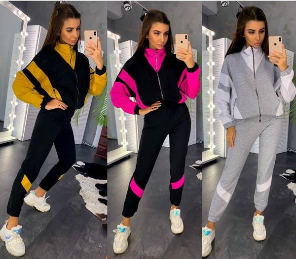 style women panelled jackets +pants sporting suit hoodie zipper cardigan pants suits designers tracksuit two piece outfits sets, White
style women panelled jackets +pants sporting suit hoodie zipper cardigan pants suits designers tracksuit two piece outfits sets, White