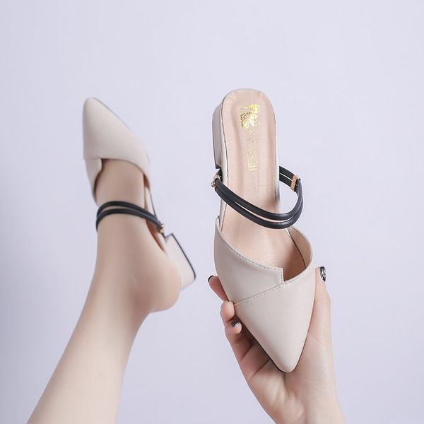 42 large size sandals women's 2019 summer new style pointed-toe closed-toe hollow out double purpose square heel women's sandals, Black
42 large size sandals women's 2019 summer new style pointed-toe closed-toe hollow out double purpose square heel women's sandals, Black