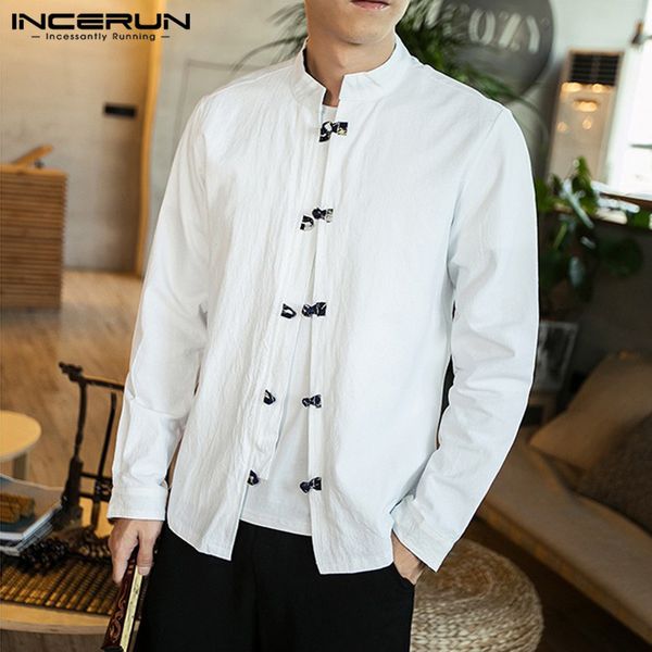 incerun fashion men solid collar casual shirt chinese retro buckle streetwear cotton mens blouse chic print sleeve comfort, White;black
incerun fashion men solid collar casual shirt chinese retro buckle streetwear cotton mens blouse chic print sleeve comfort, White;black