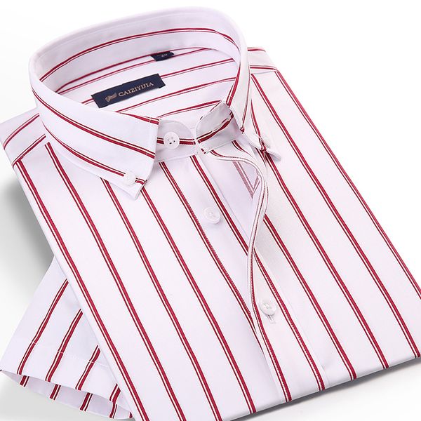 men's summer thin bamboo fiber striped shirt pocket-less design short sleeve standard-fit casual button-down shirts, White;black
men's summer thin bamboo fiber striped shirt pocket-less design short sleeve standard-fit casual button-down shirts, White;black