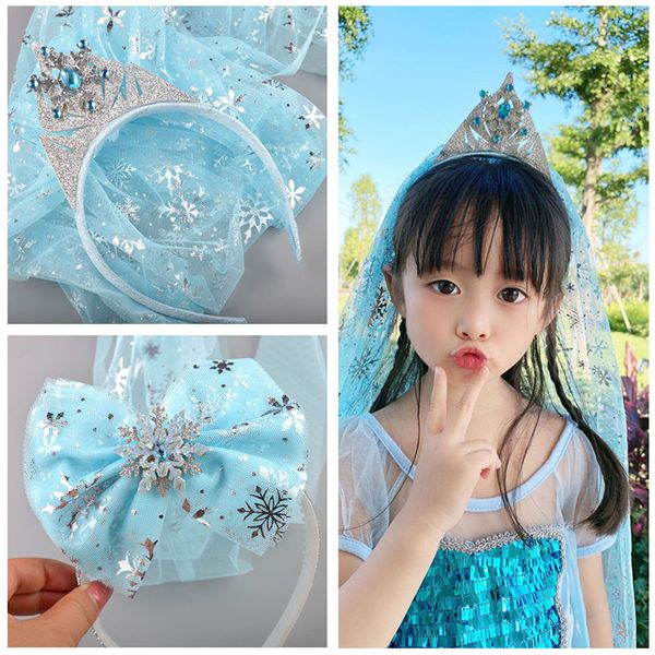 new kids girls hairband crown princess veil headband bow hairpin snowflake children's birthday gift headwear hair accessories, Slivery;white 
new kids girls hairband crown princess veil headband bow hairpin snowflake children's birthday gift headwear hair accessories, Slivery;white