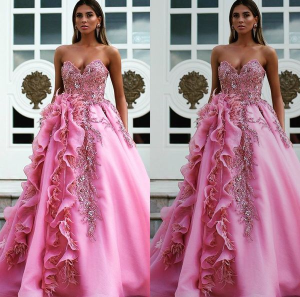 abendkleider 2020 pink evening dresses sweetheart beads feather ruffles a line prom dress arabic crystal formal gowns, Black
abendkleider 2020 pink evening dresses sweetheart beads feather ruffles a line prom dress arabic crystal formal gowns, Black
