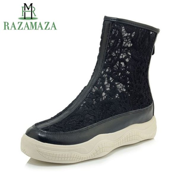 razamaza size 29-46 women summer boots fashion mesh solid color shoes women floral daily leisure casual zipper footwear, Black
razamaza size 29-46 women summer boots fashion mesh solid color shoes women floral daily leisure casual zipper footwear, Black