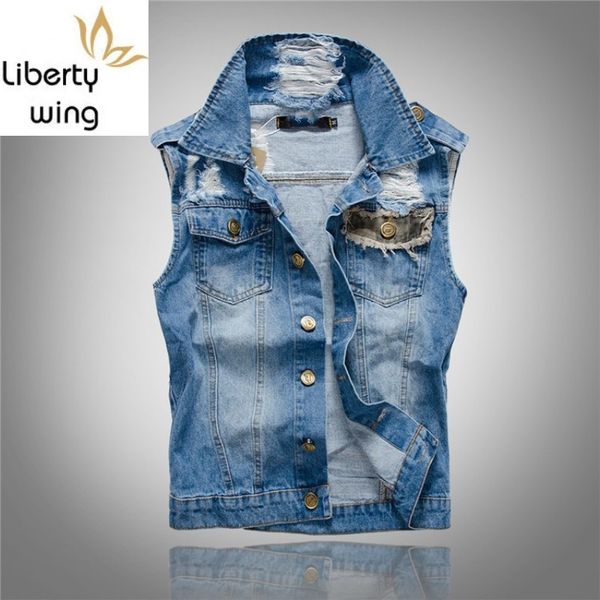 men's vests fashion mes camo patchwork sleeveless denim jacket moto biker hole ripped vest slim fit waistcoat high street cowboy outwea, Black;white
men's vests fashion mes camo patchwork sleeveless denim jacket moto biker hole ripped vest slim fit waistcoat high street cowboy outwea, Black;white