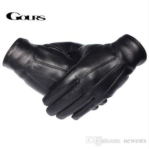 gours men' genuine leather gloves real sheepskin black touch screen gloves button fashion brand winter warm mittens new gsm050, Blue;gray
gours men' genuine leather gloves real sheepskin black touch screen gloves button fashion brand winter warm mittens new gsm050, Blue;gray