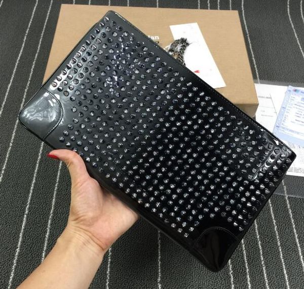women fashion chains shoulder bag rivets purses luxury spike clutch genuine leather studs rivets messenger bags with box
women fashion chains shoulder bag rivets purses luxury spike clutch genuine leather studs rivets messenger bags with box